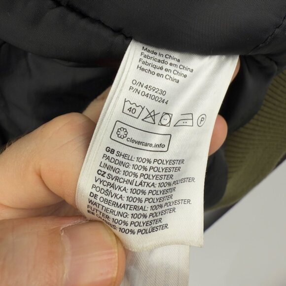 H&M Divided Full Zip Long‎ Sleeves Ribbed Olive Green Bomber Jacket Size M - Picture 6 of 7